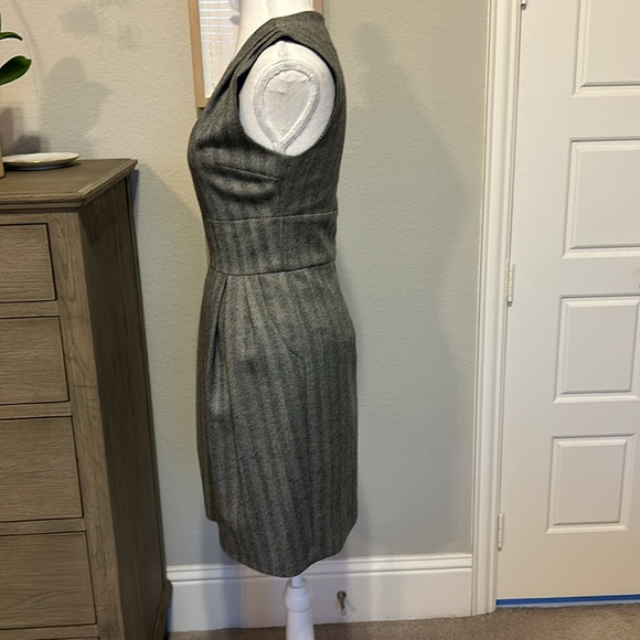 Adam Adam Lippes | Black & White 100% Wool V Neck Shift Dress | Size 0 - Picture 7 of 14